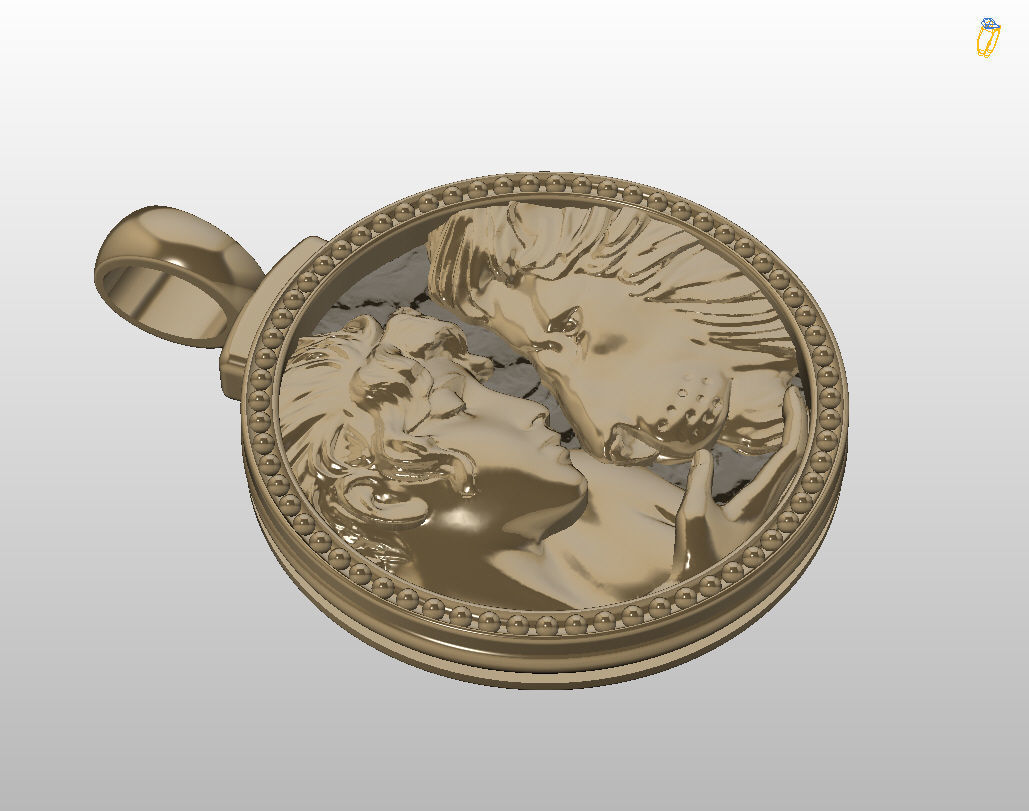 Horoscope Lion pendant 3D print model_47