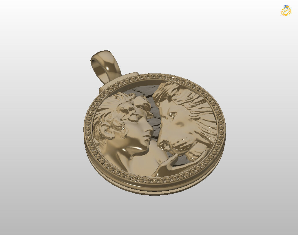 Horoscope Lion pendant 3D print model_46