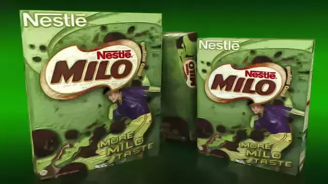 Milk 3D model two boxes of milo