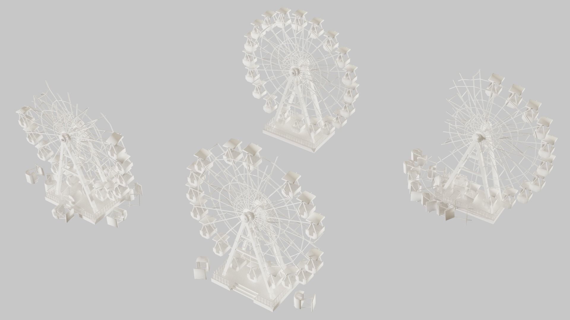 Destroyed Ferris wheel Low-poly 3D model_6