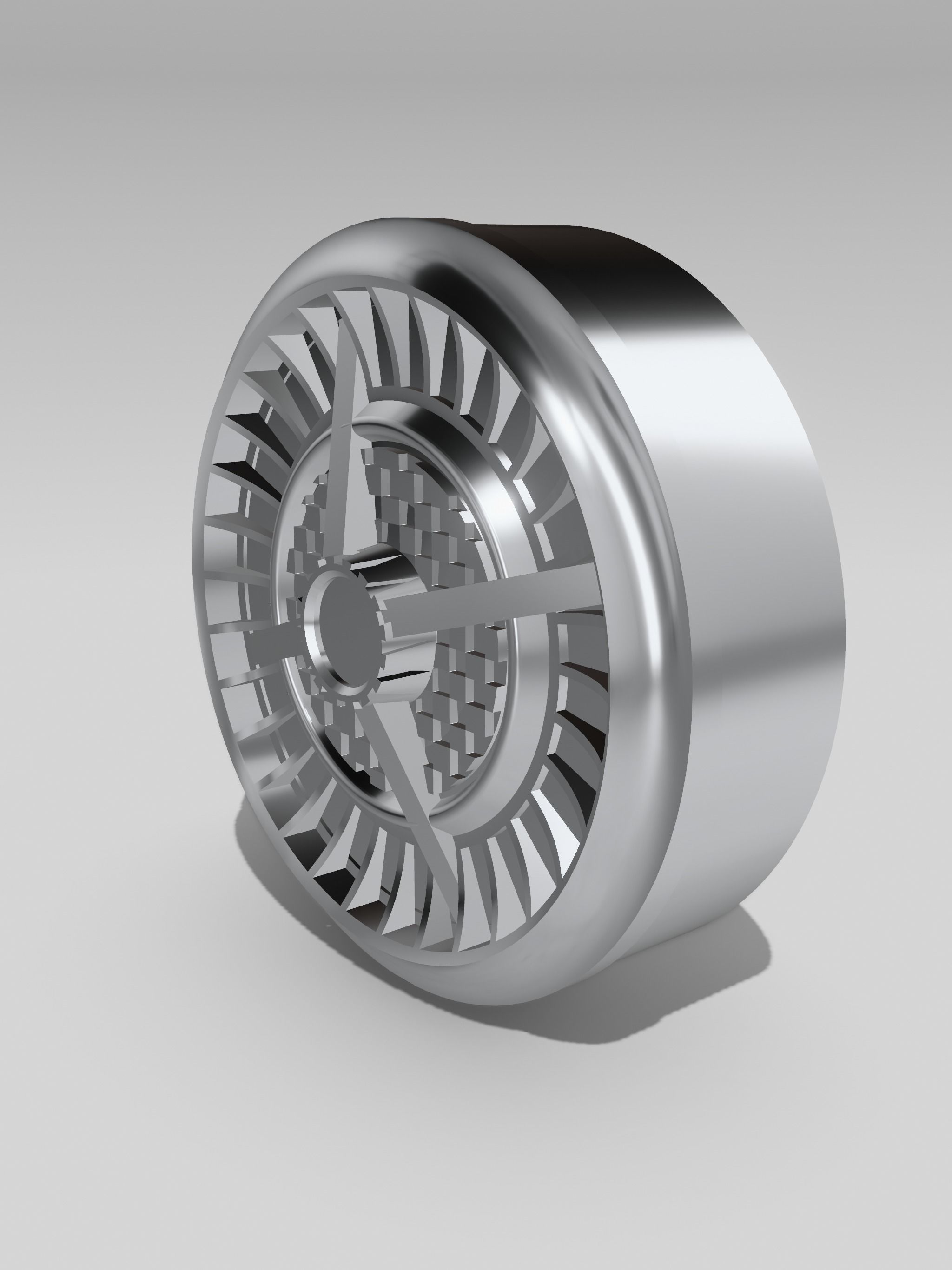 Kustom hubcap lowrider bomb bombas Style 4 3D print model_2