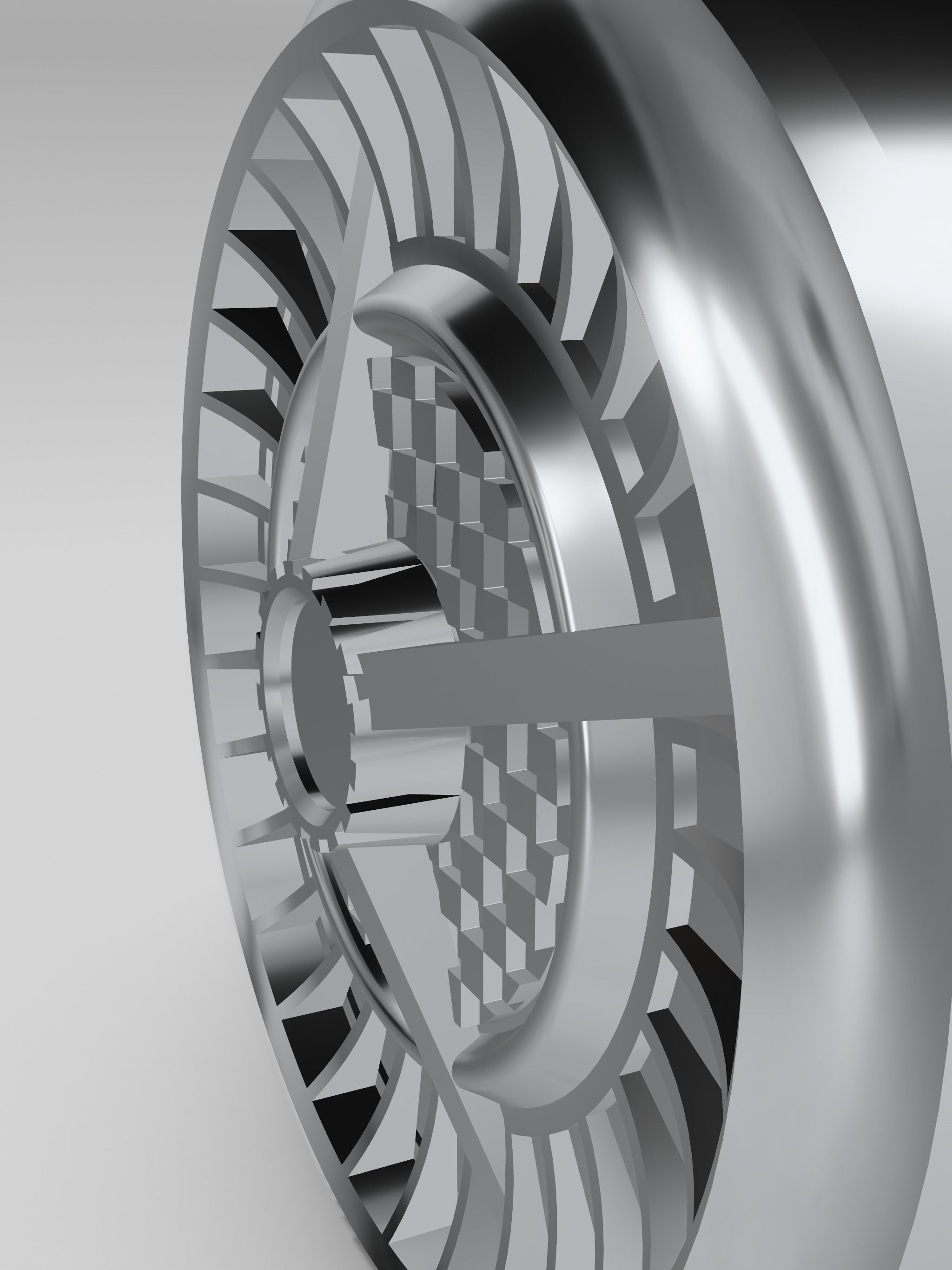 Kustom hubcap lowrider bomb bombas Style 4 3D print model_3