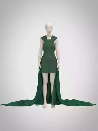Emerald Silk Dress
