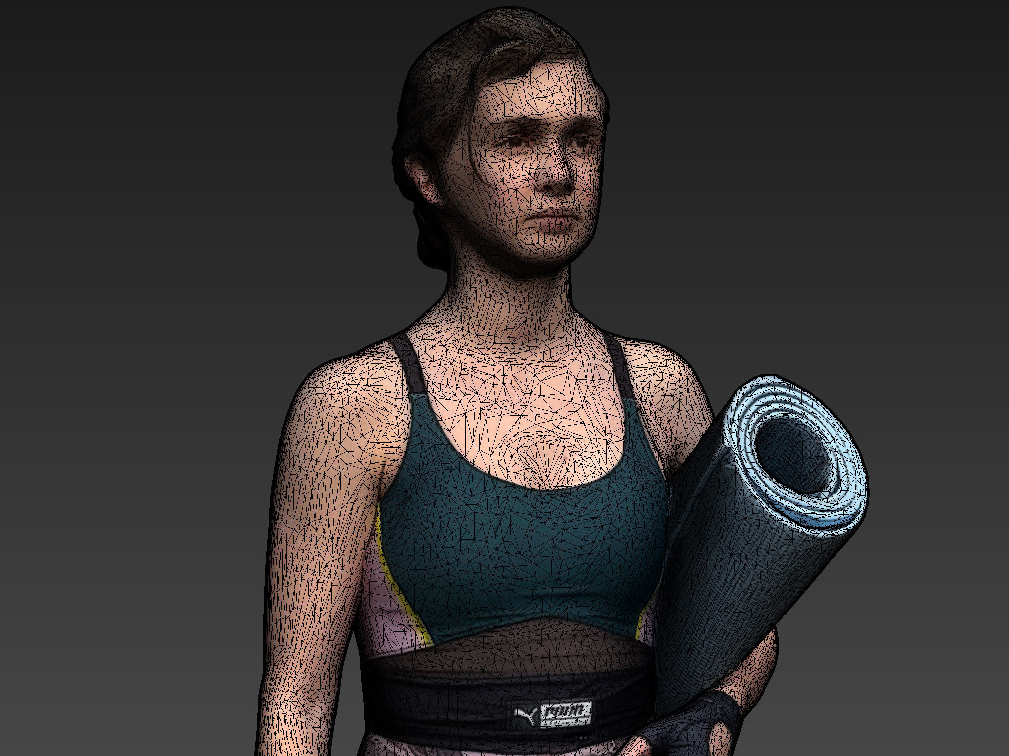 Stylized Fitness Character Low-poly 3D model_3