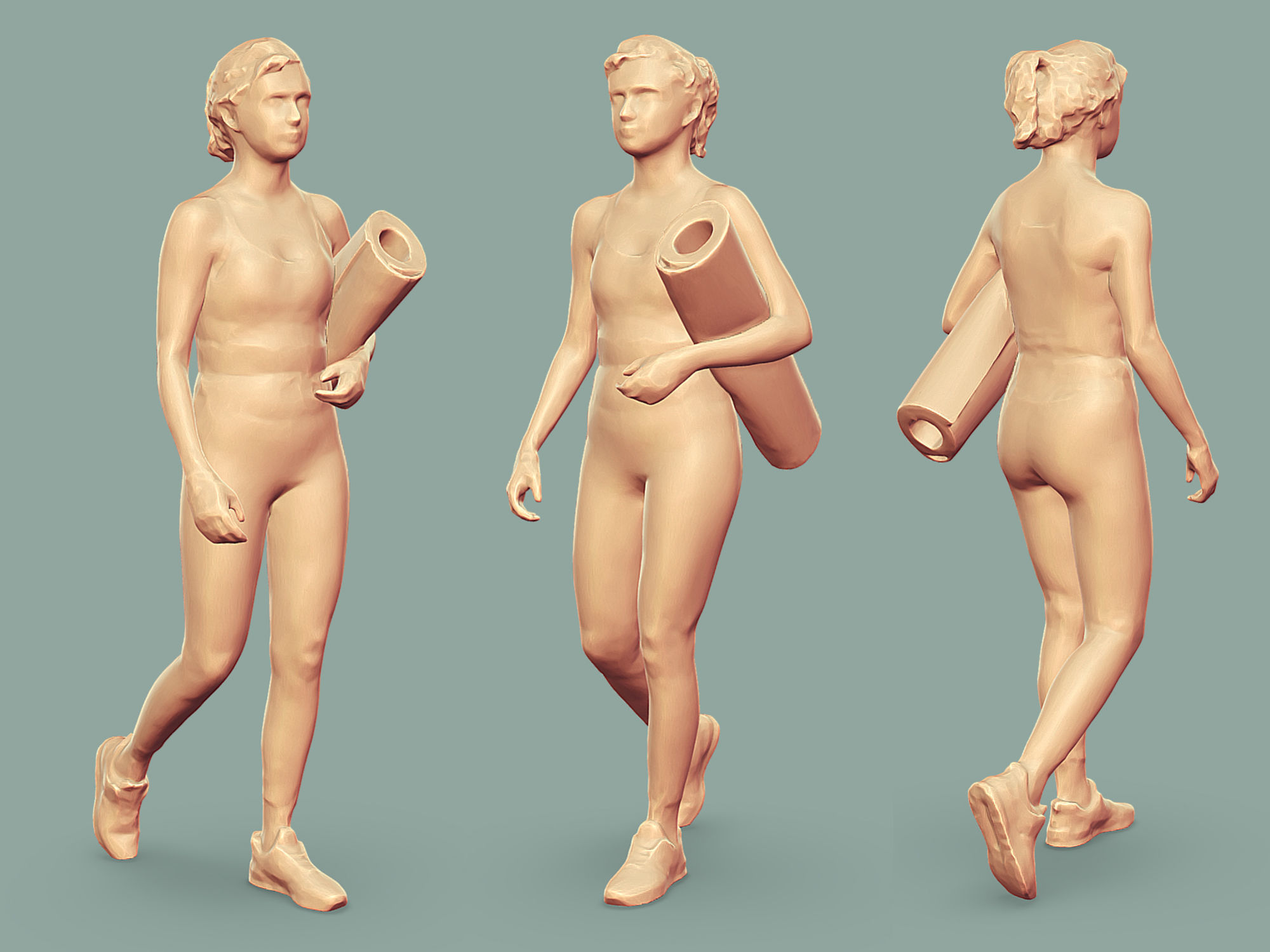 Stylized Fitness Character Low-poly 3D model_2