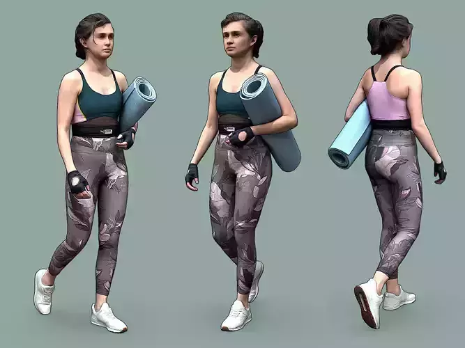 Stylized Fitness Character Low-poly 3D model