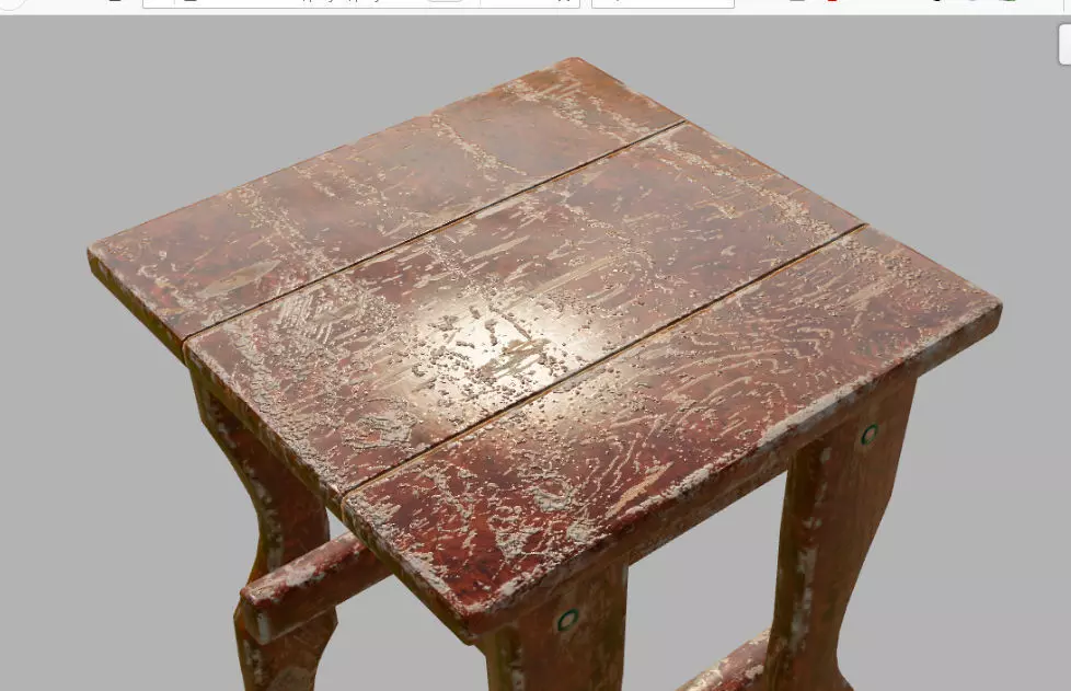 old chair Low-poly 3D model_0