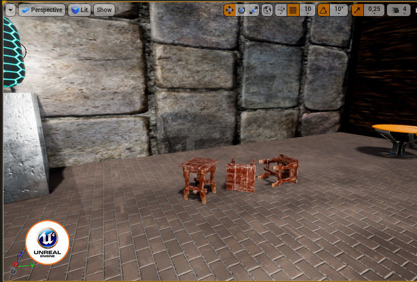 old chair Low-poly 3D model_4