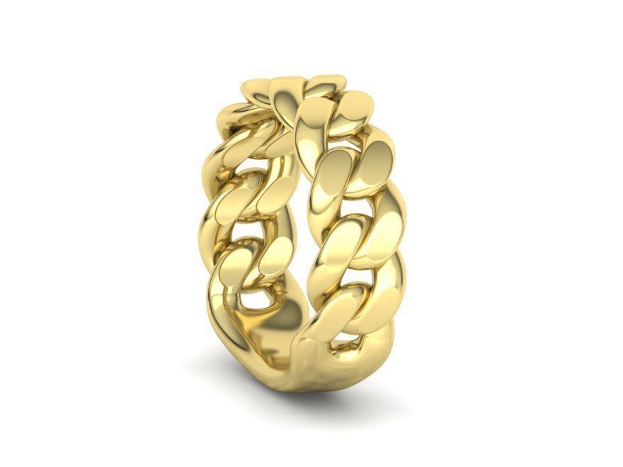 Cuban Ring Chain Link Ring 7mm Wide   5 6 7 8 9 US sizes 3dmodel 3D print model_29