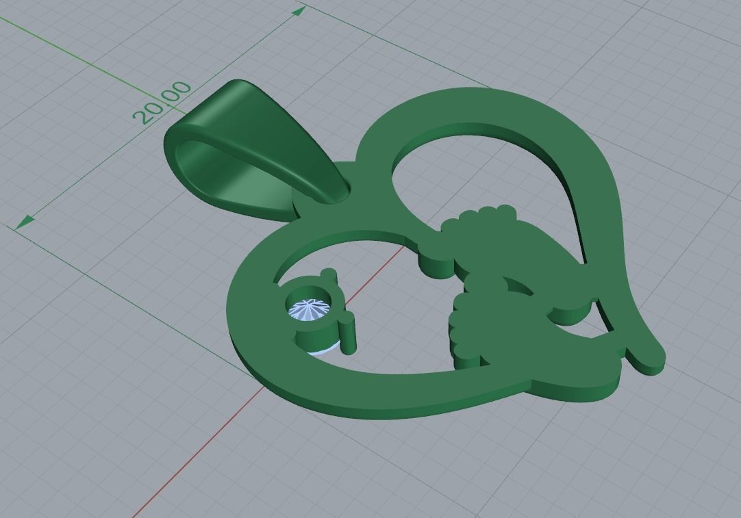 heart pendant 001 3D print model_6