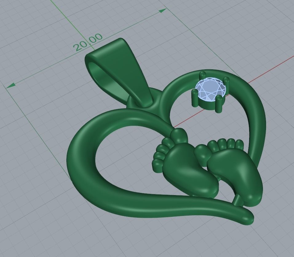 heart pendant 001 3D print model_4