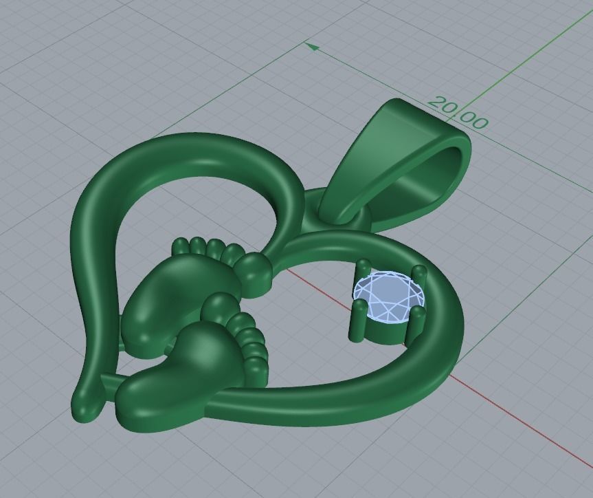 heart pendant 001 3D print model_5