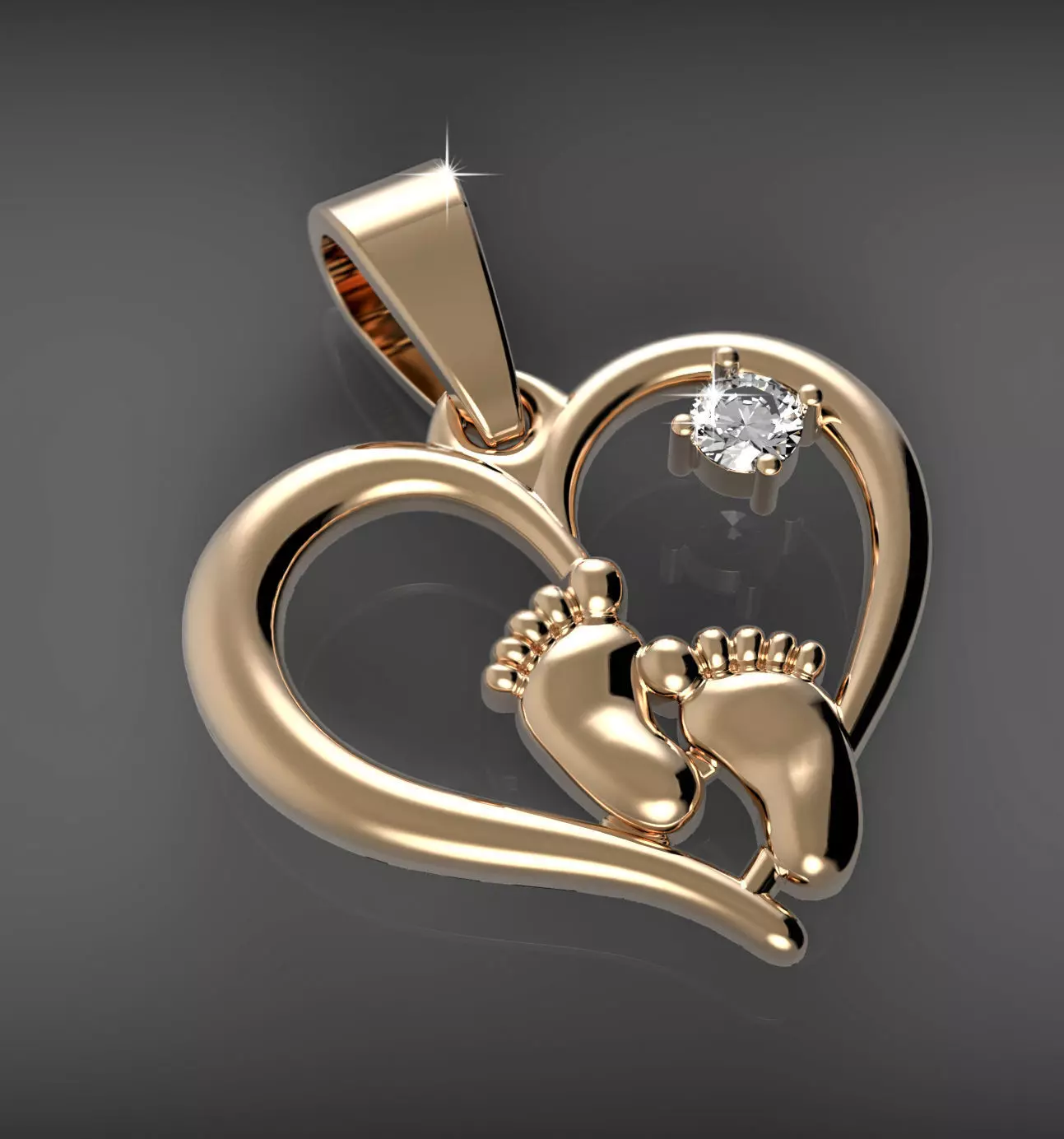 heart pendant 001 3D print model_0