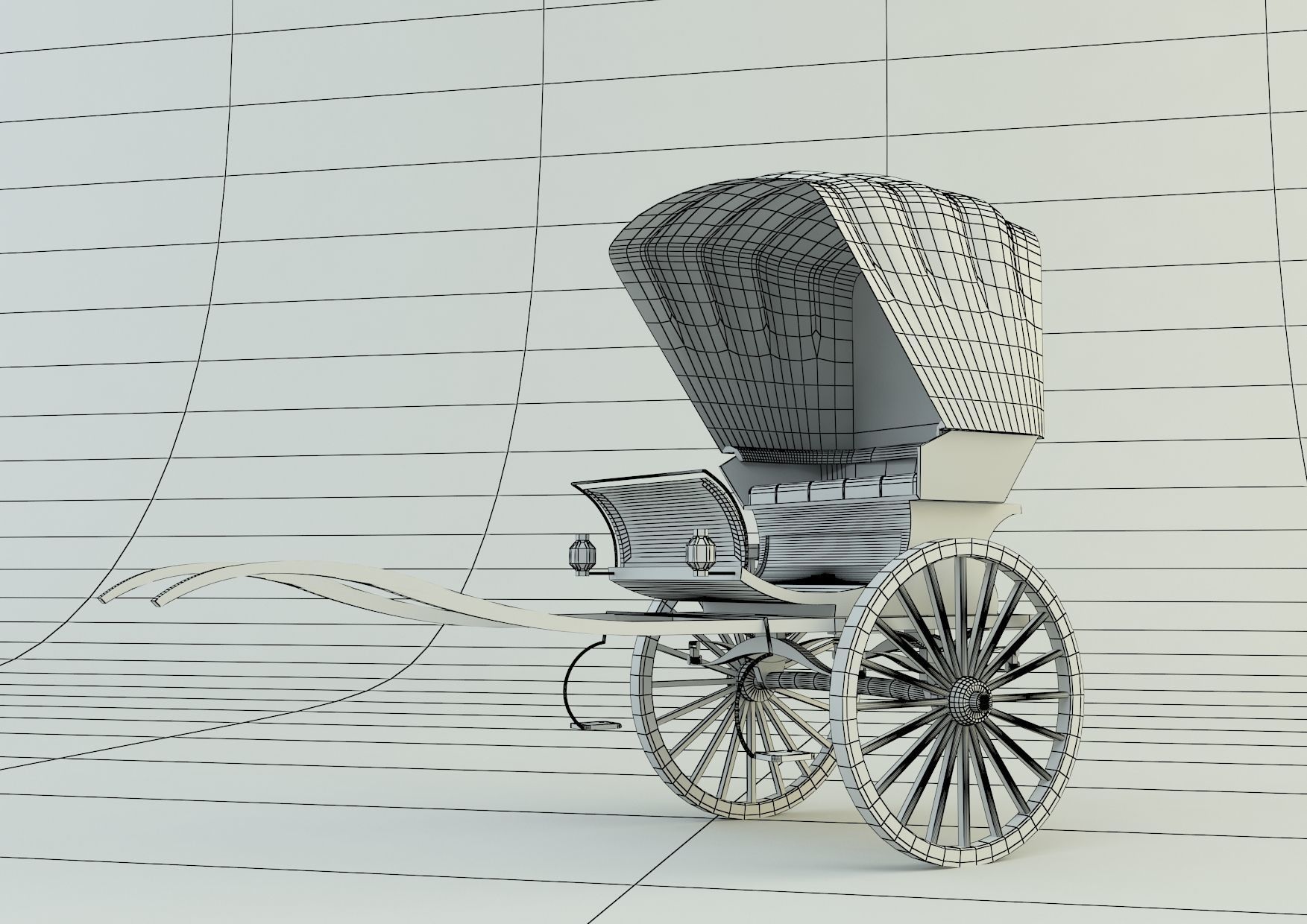 Tilbury Buggy Horse Cart 3d model 3D model_12