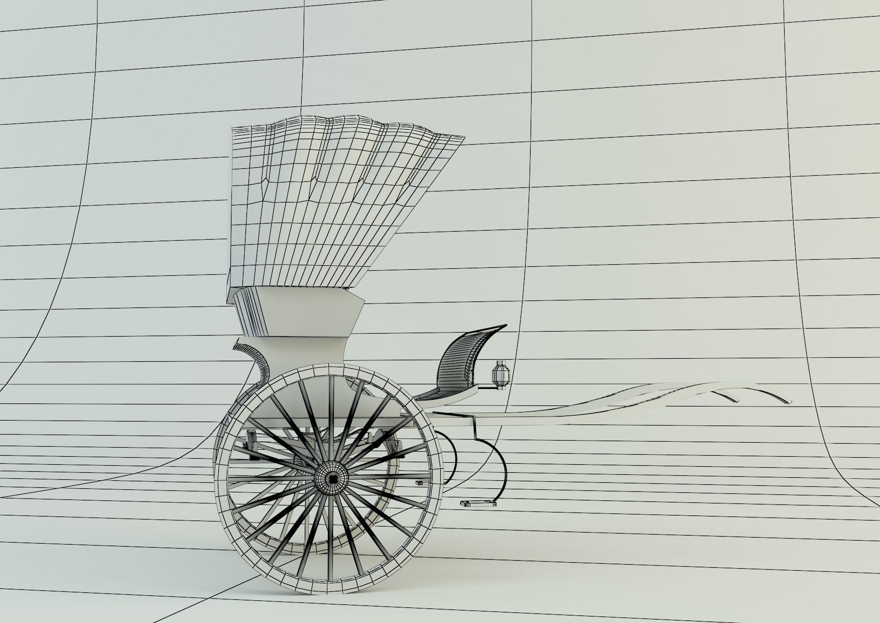 Tilbury Buggy Horse Cart 3d model 3D model_9