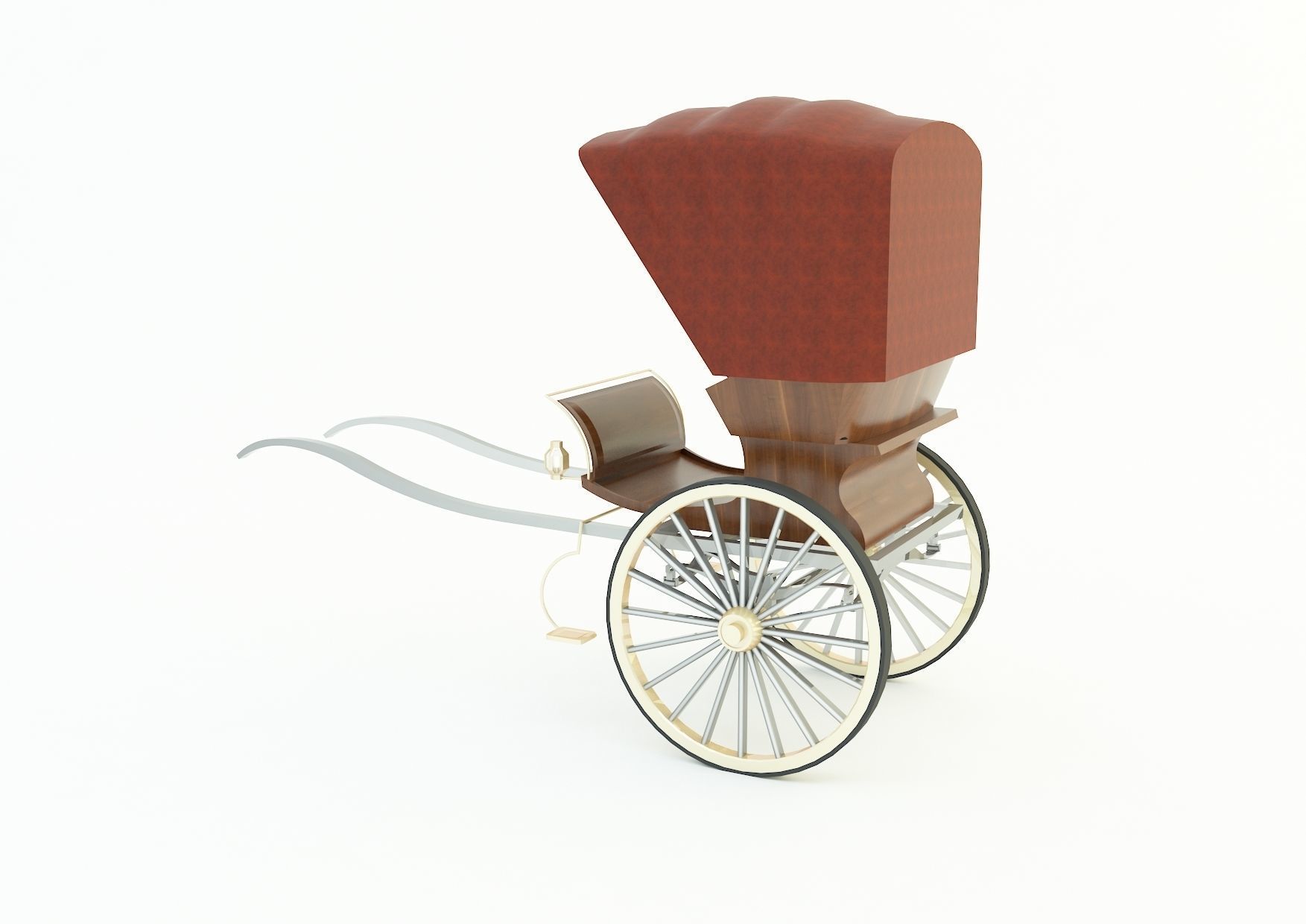 Tilbury Buggy Horse Cart 3d model 3D model_11