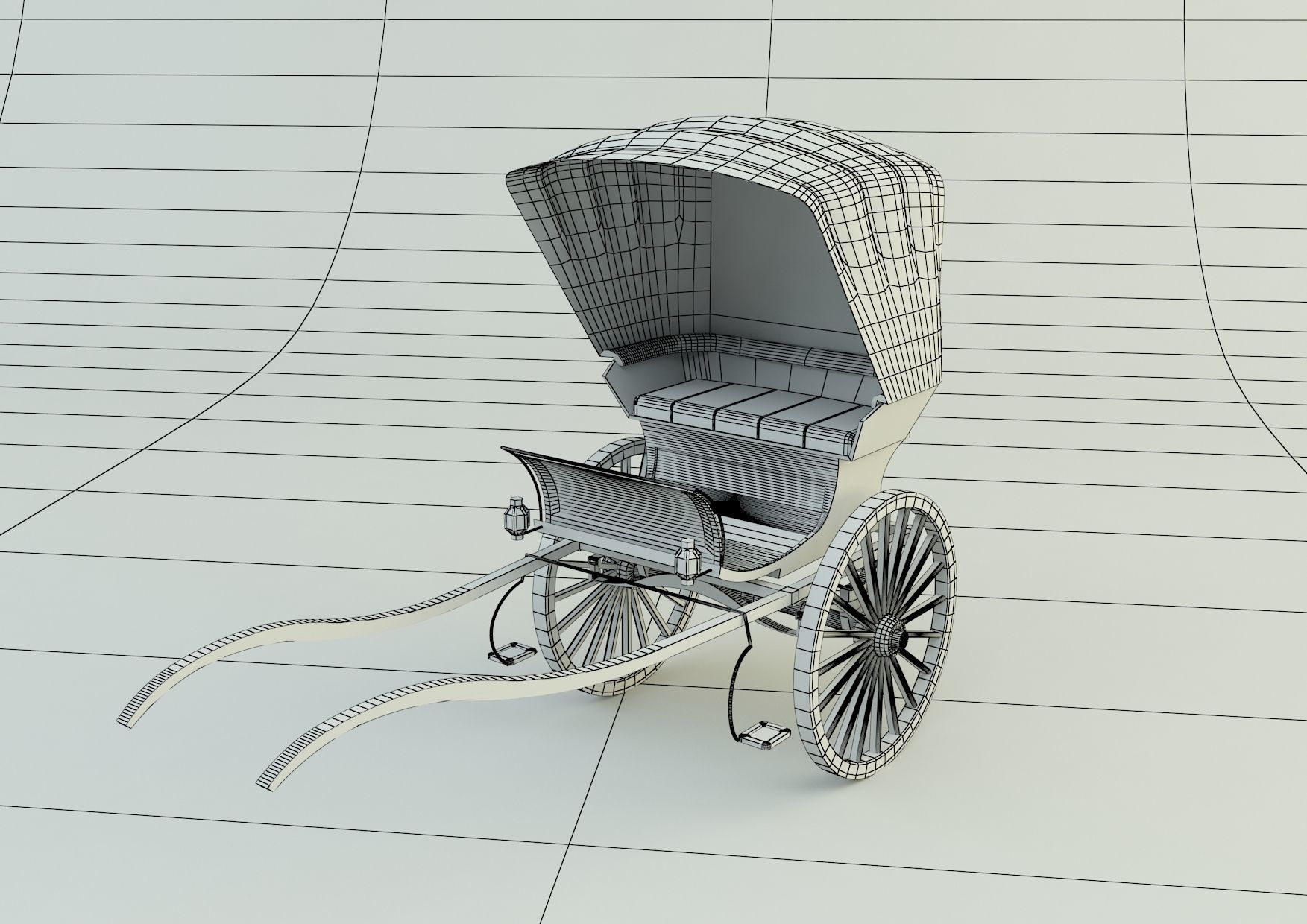 Tilbury Buggy Horse Cart 3d model 3D model_7