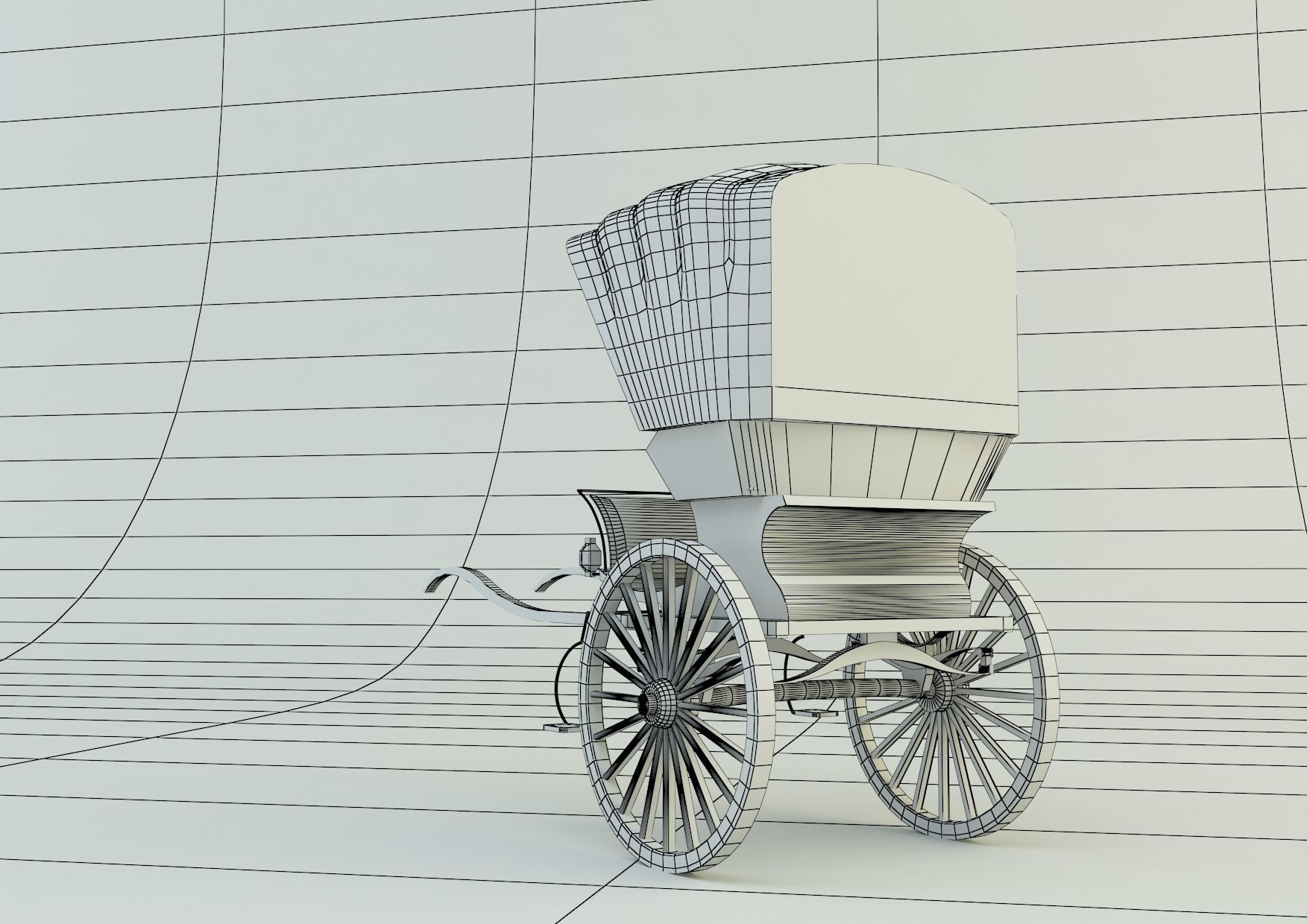 Tilbury Buggy Horse Cart 3d model 3D model_8