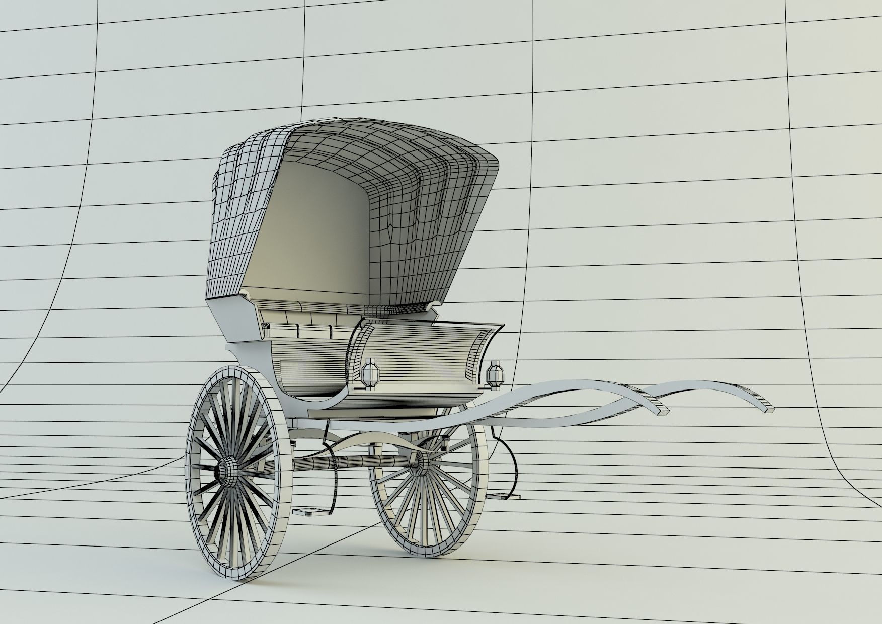 Tilbury Buggy Horse Cart 3d model 3D model_10