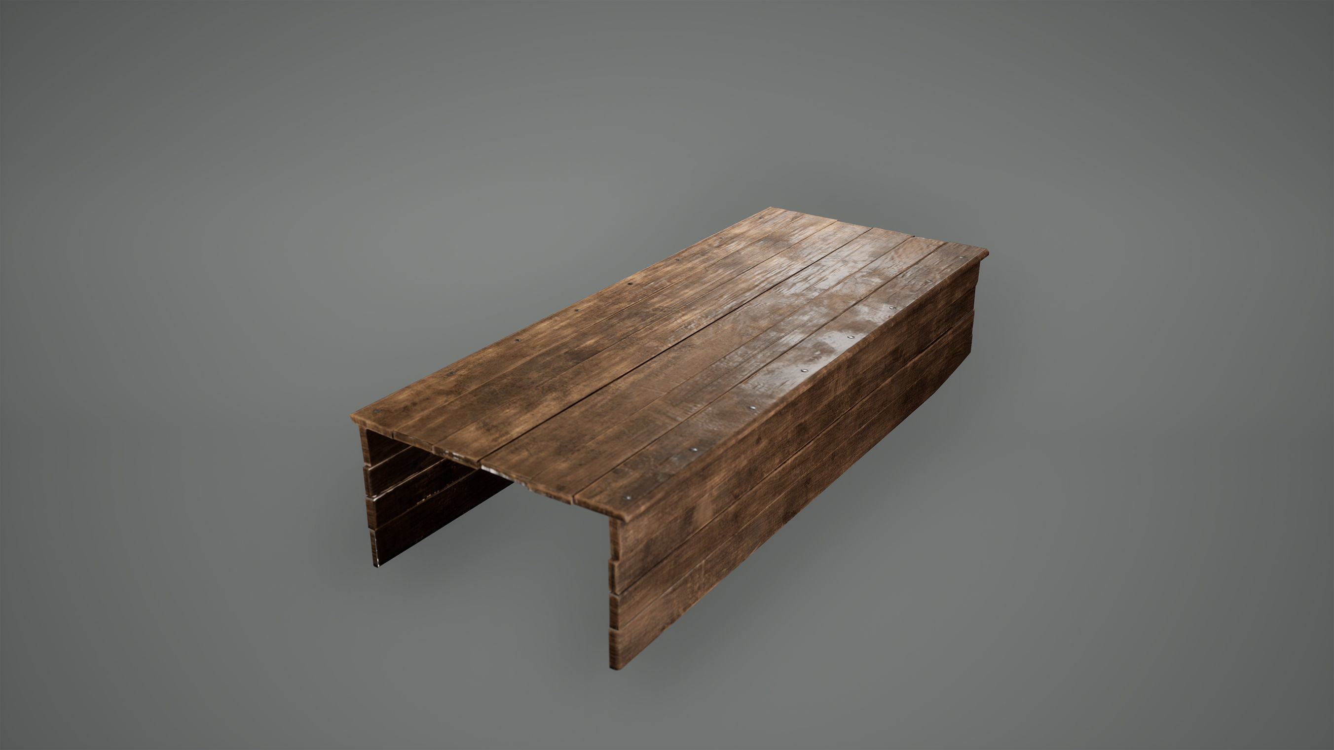 Viking Benches Low Poly Game Ready Low-poly 3D model_5