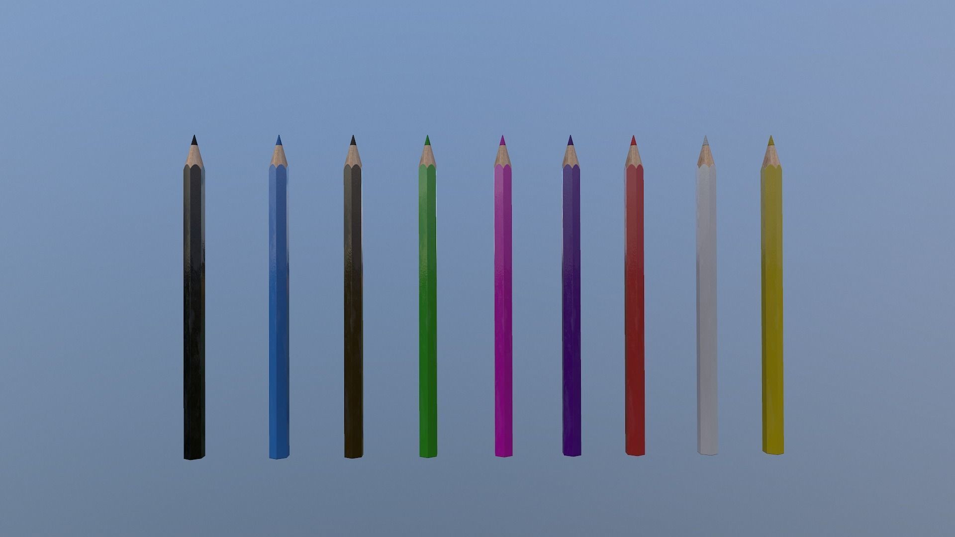  Color Pencils Free low-poly 3D model_10