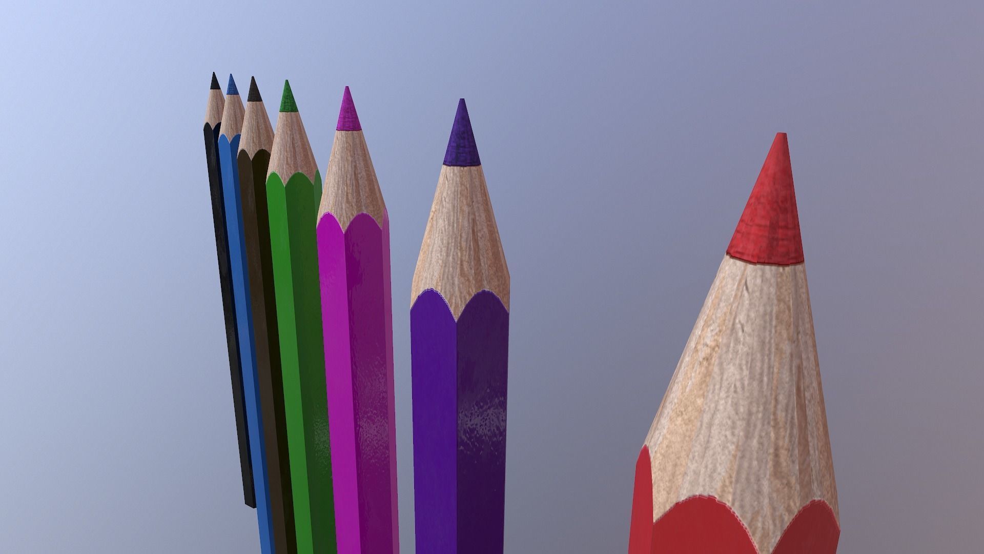  Color Pencils Free low-poly 3D model_5