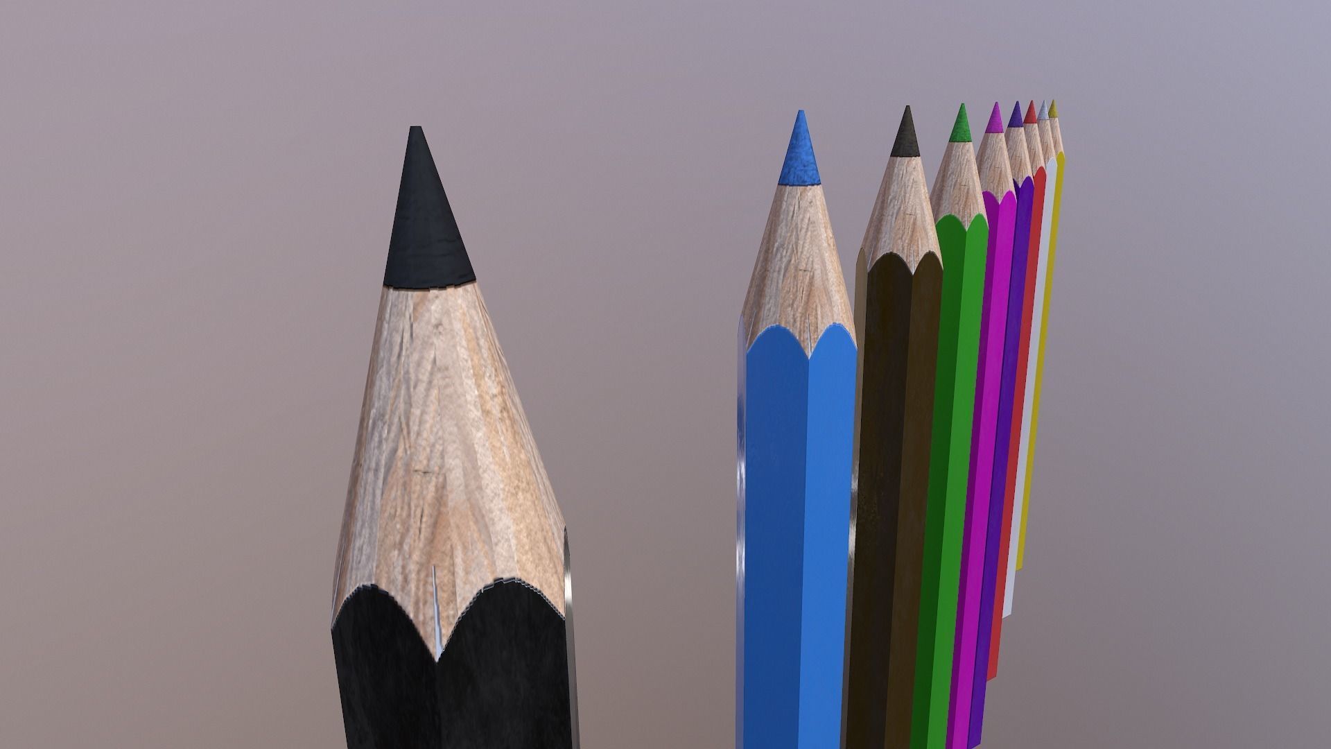  Color Pencils Free low-poly 3D model_4