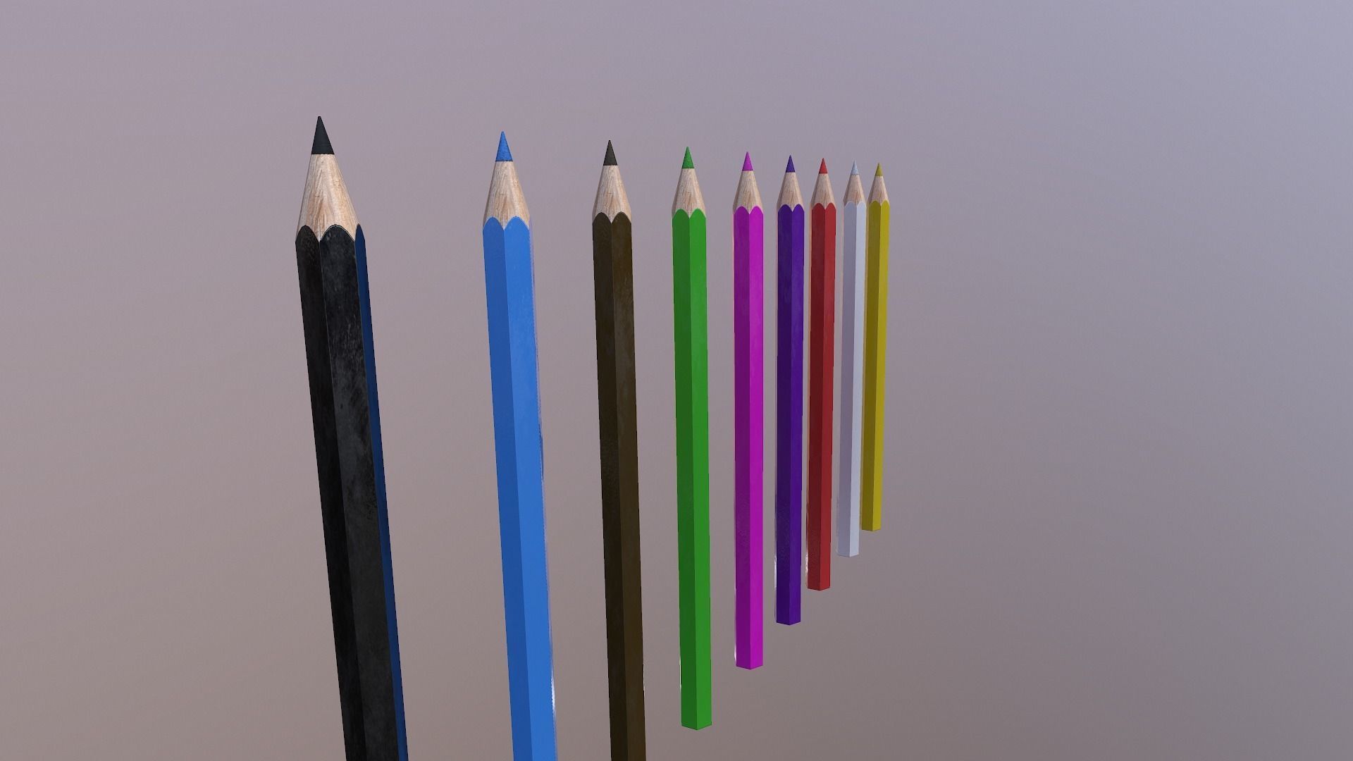  Color Pencils Free low-poly 3D model_3