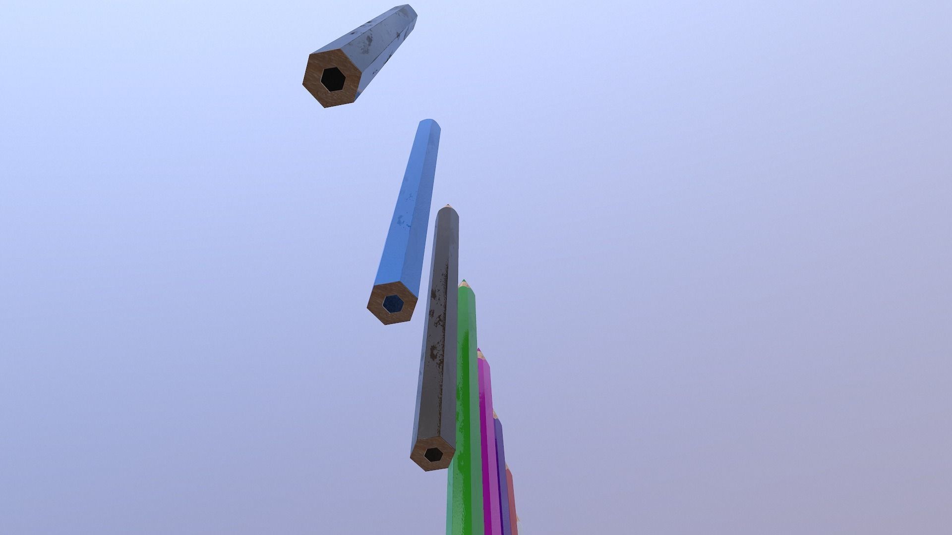  Color Pencils Free low-poly 3D model_7