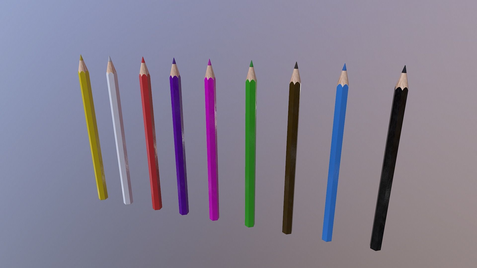  Color Pencils Free low-poly 3D model_2
