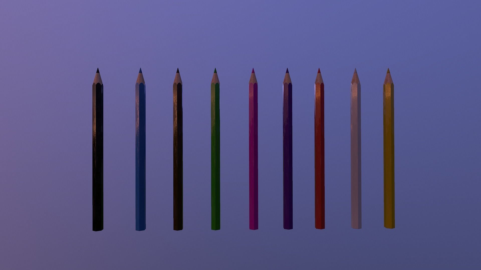  Color Pencils Free low-poly 3D model_11