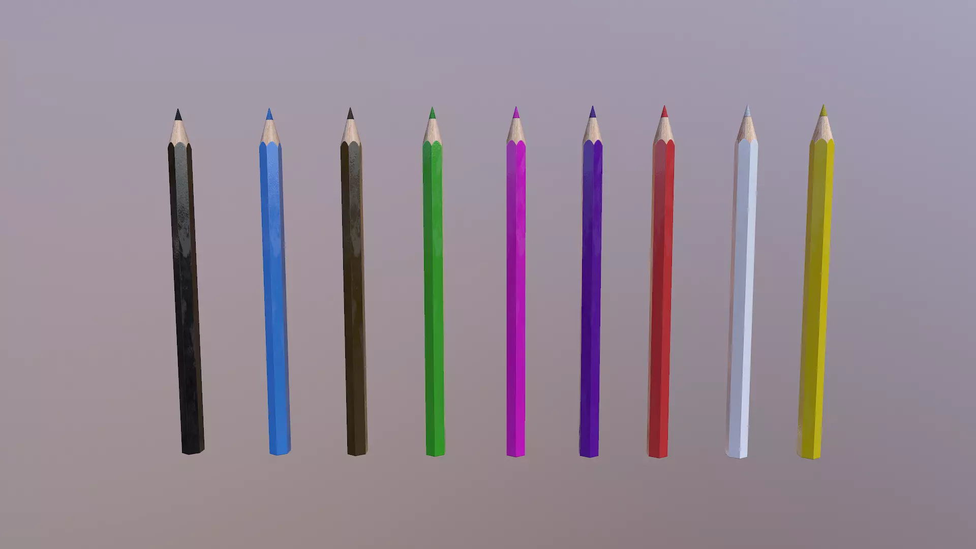  Color Pencils Free low-poly 3D model_0