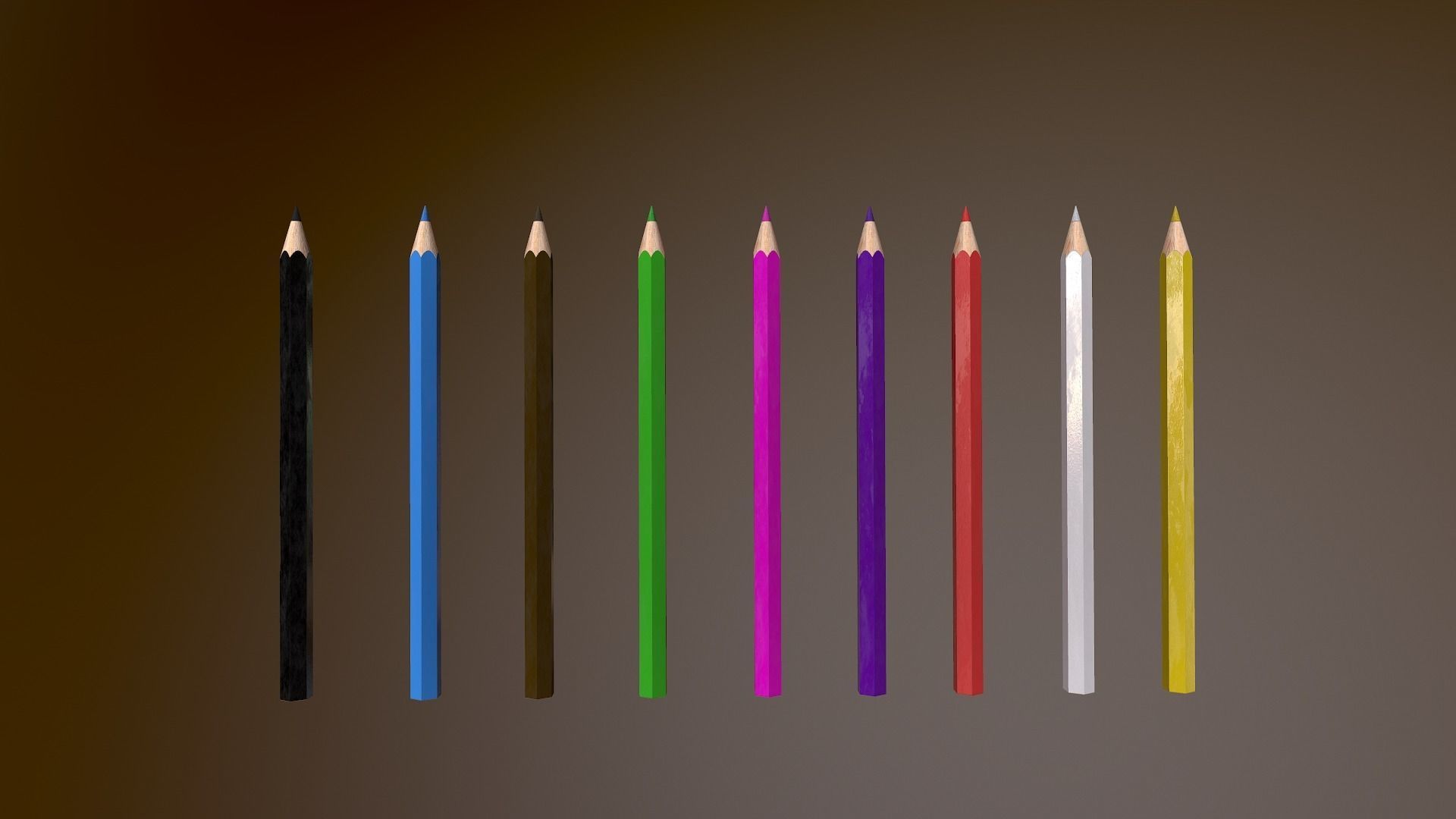 Color Pencils Free low-poly 3D model_8