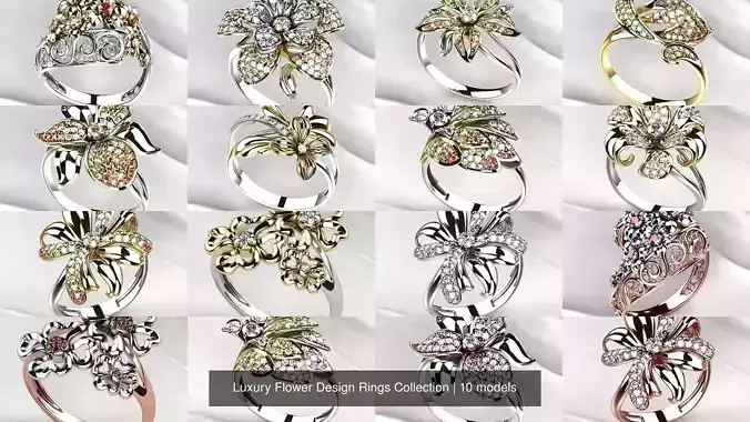Luxury Flower Design Rings Collection 