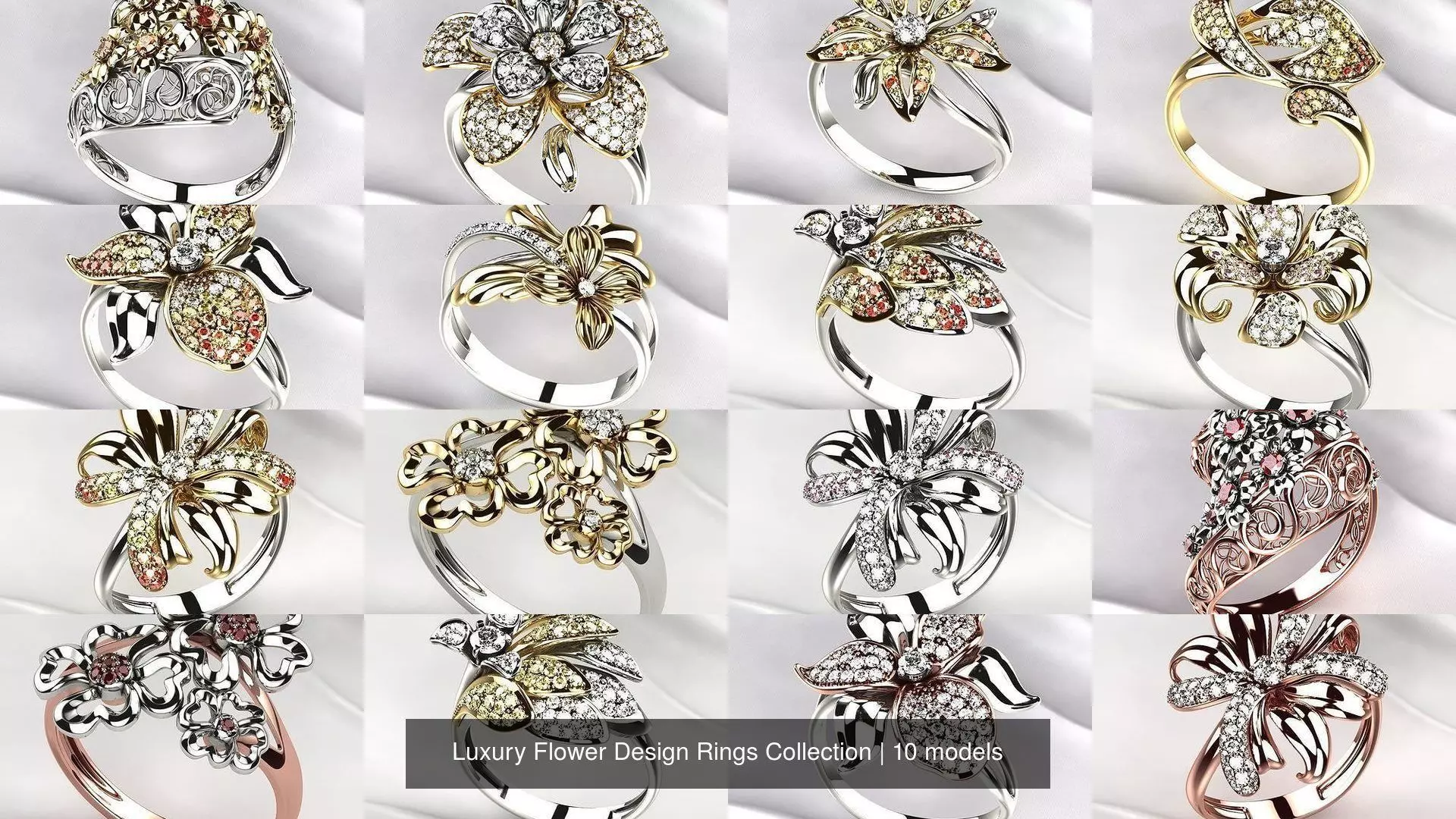 Luxury Flower Design Rings Collection _0