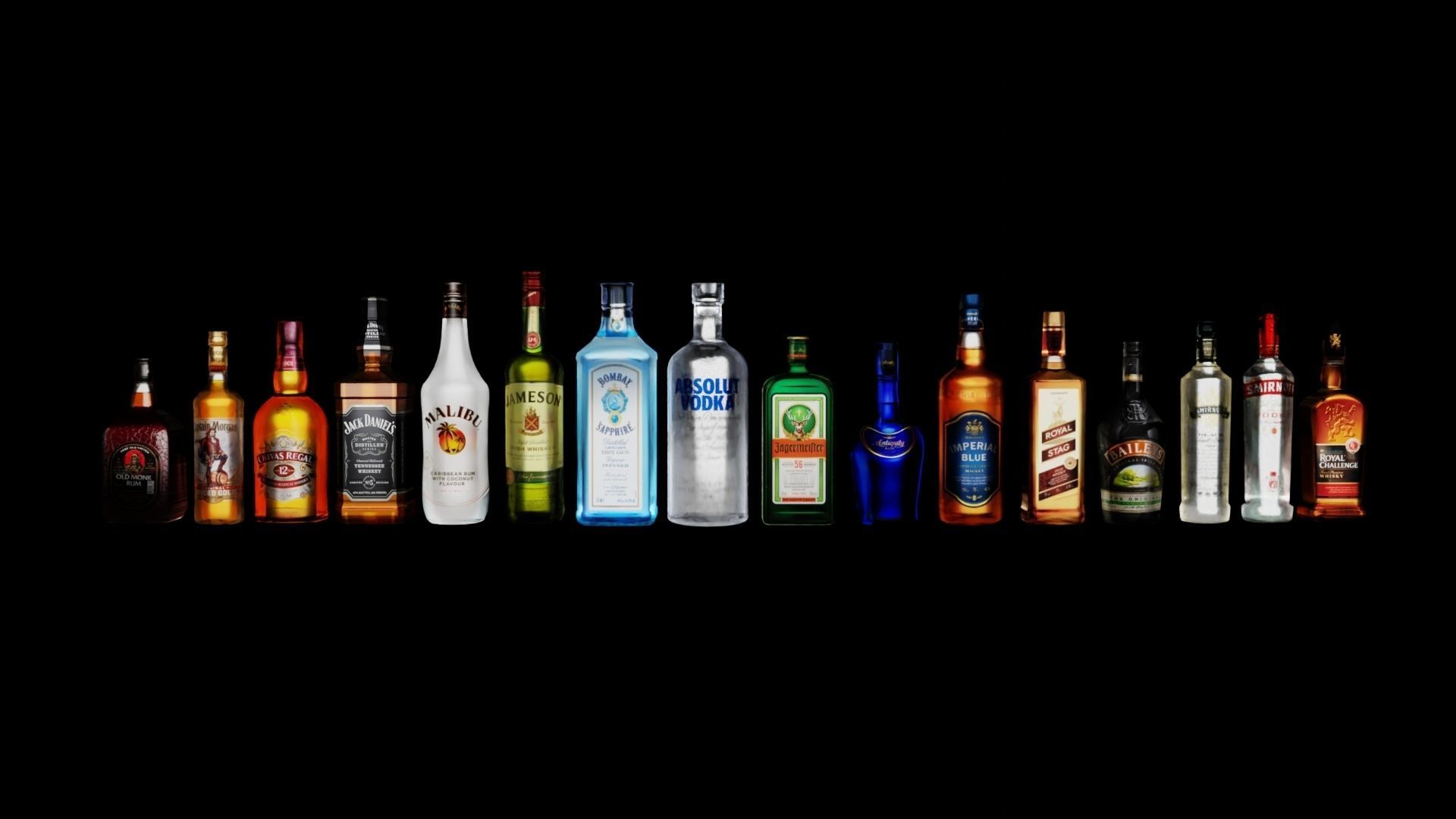 Liquor Bottles 16 3D model_2