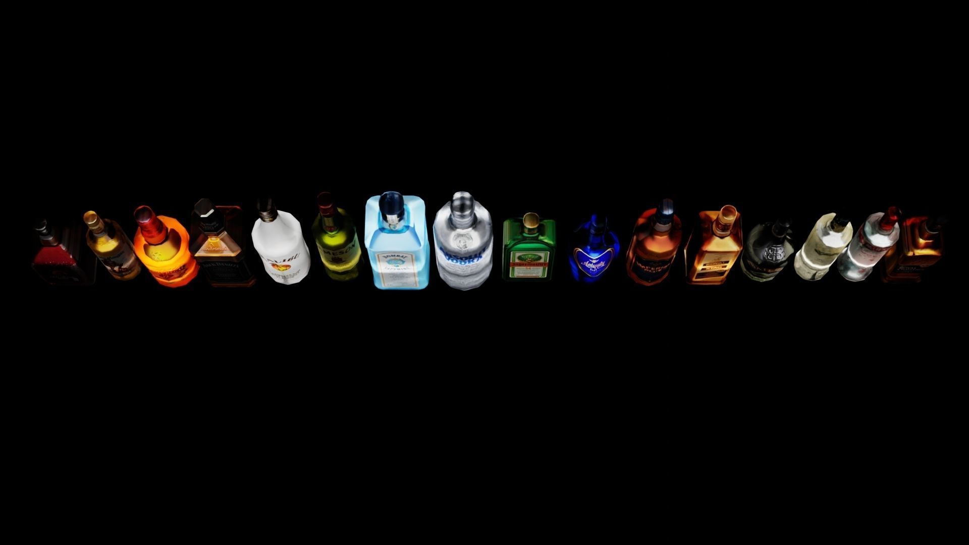 Liquor Bottles 16 3D model_4