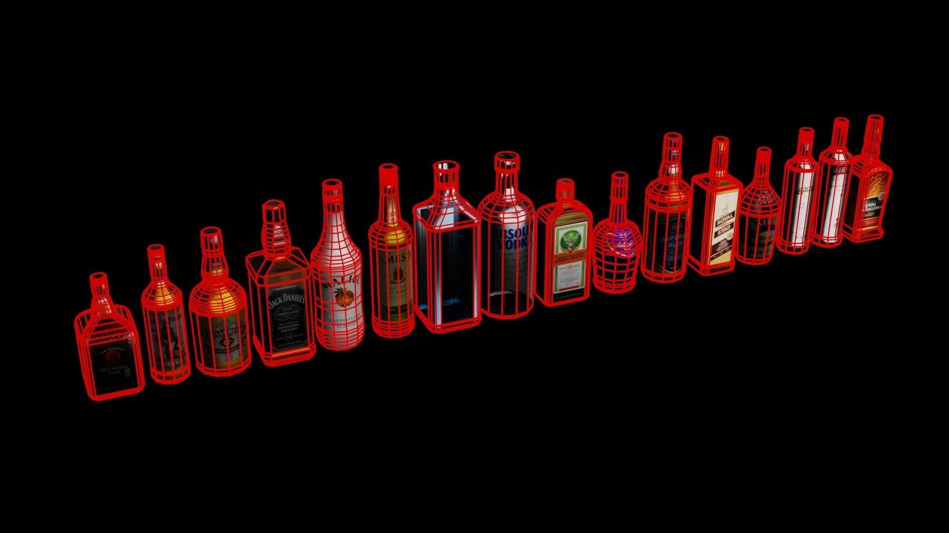 Liquor Bottles 16 3D model_5