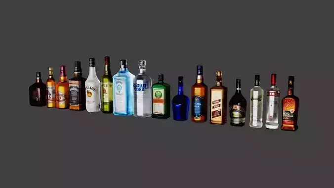 Liquor Bottles 16 3D model