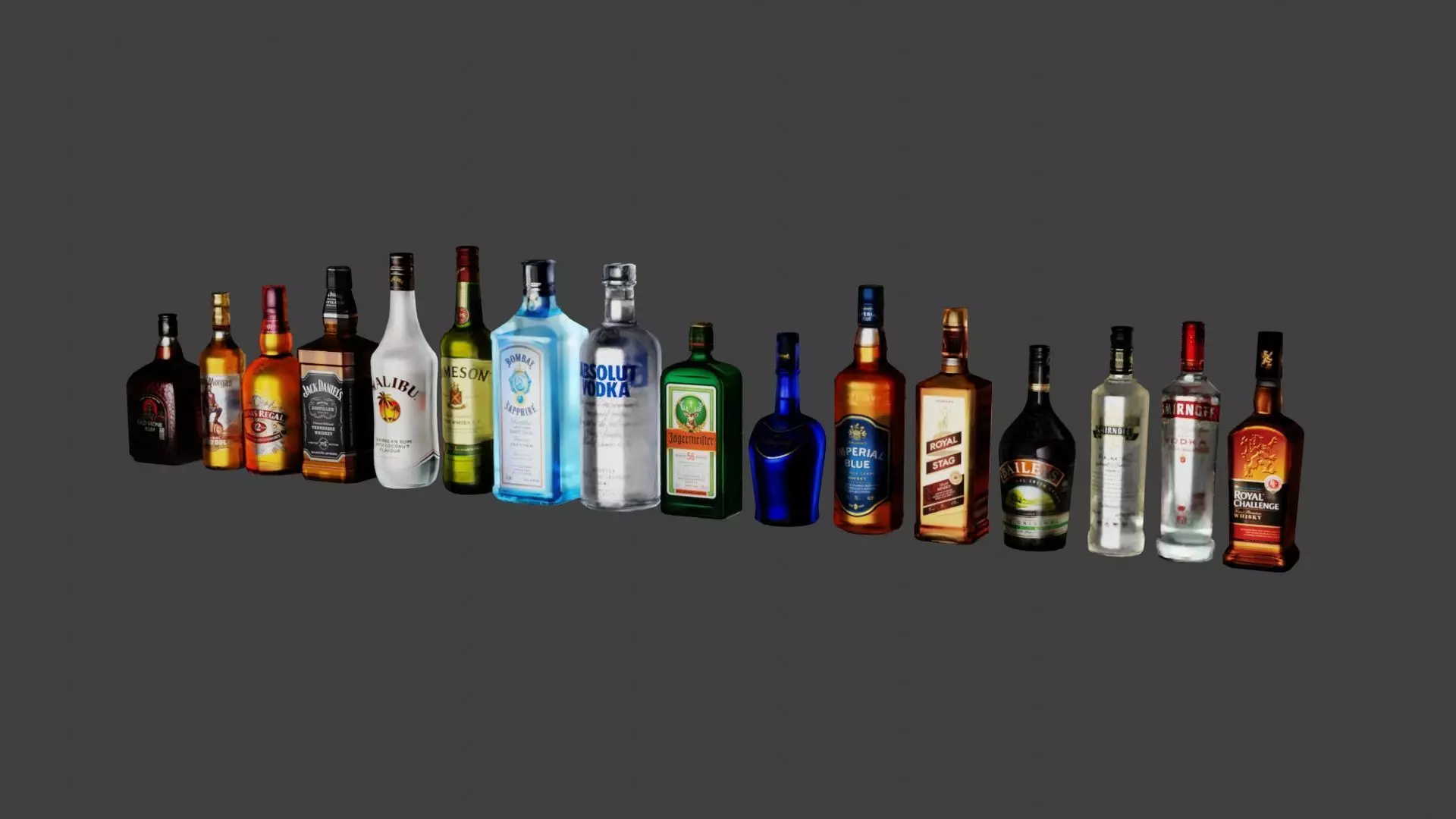 Liquor Bottles 16 3D model_0