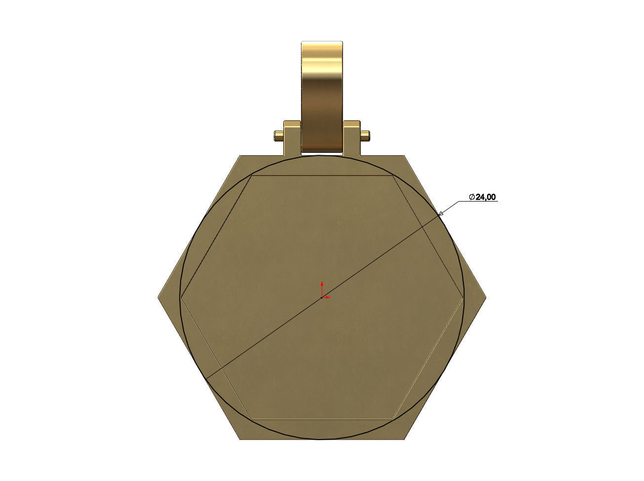 Simple hexagonal memory picture pendant with bail 3D print model_2