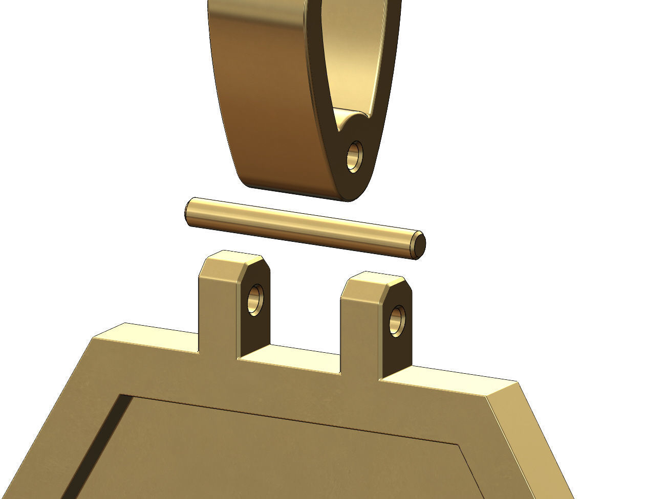 Simple hexagonal memory picture pendant with bail 3D print model_5