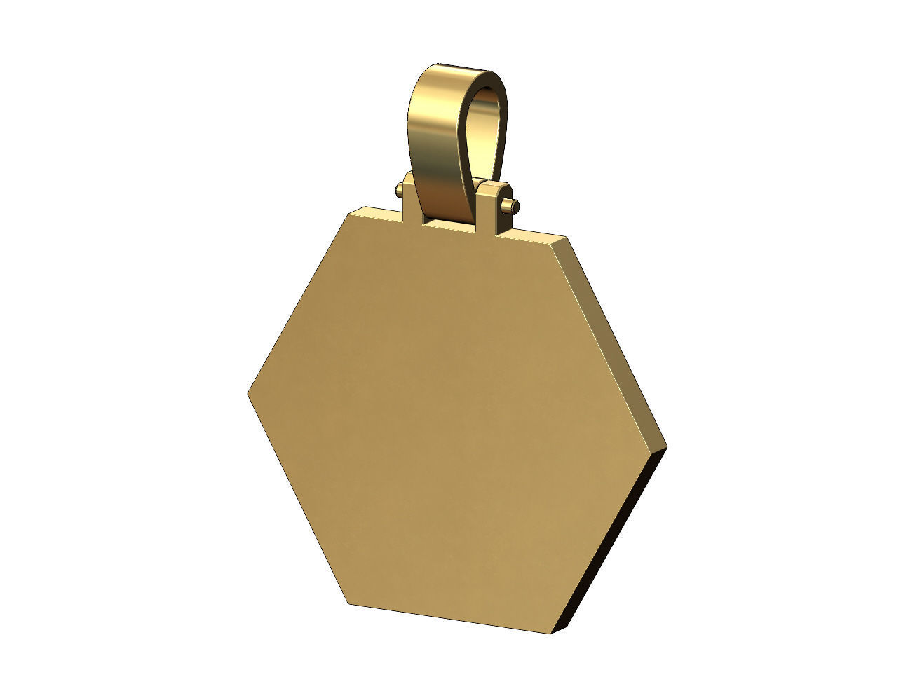 Simple hexagonal memory picture pendant with bail 3D print model_3