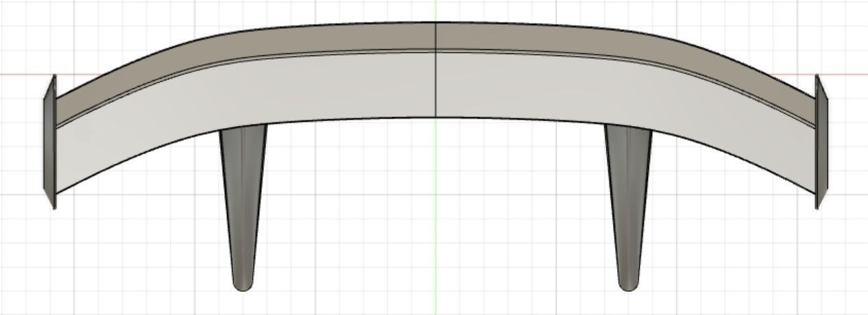 Car wing 3D print model_3