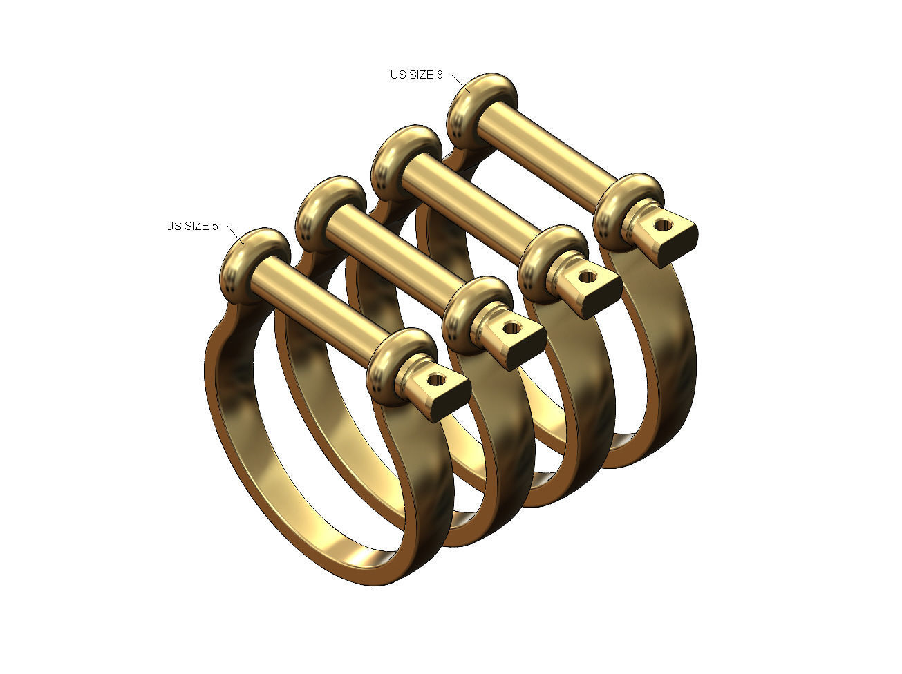 Sailing buckle shaped ring US size 5to8 3D print model_1