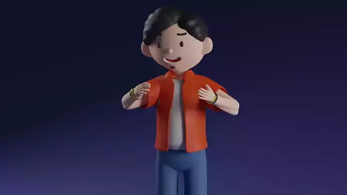  Character  man  Low-poly 3D model Low-poly 3D model