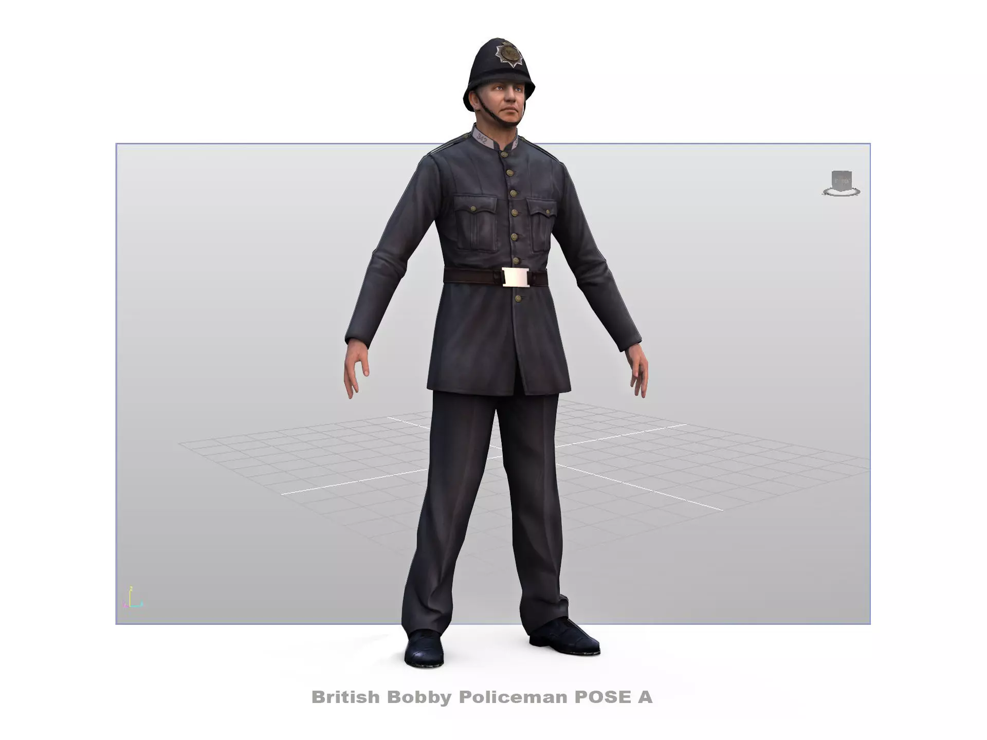 English Policeman Pose A   Low-poly 3D model_0