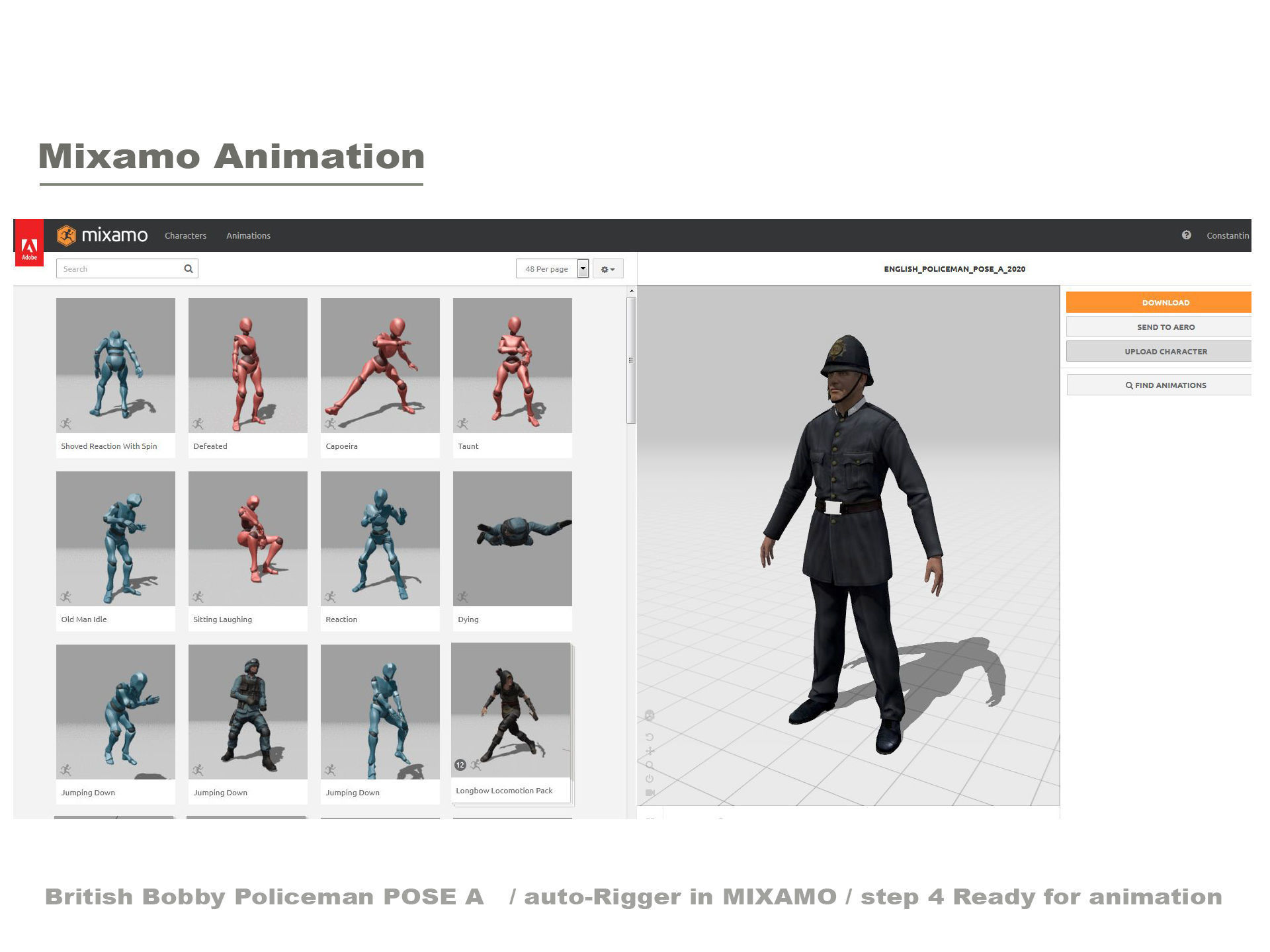 English Policeman Pose A   Low-poly 3D model_7