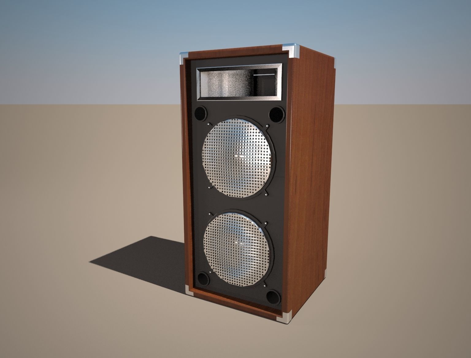 Speaker loudspeaker with two speakers Free 3D model_1
