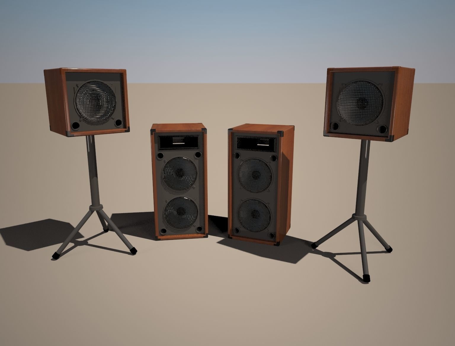 Speaker loudspeaker with two speakers Free 3D model_2